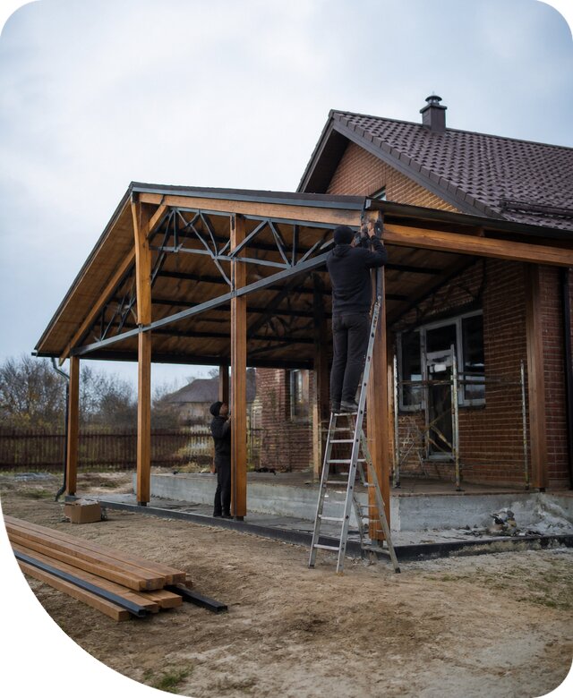 Пристройка навеса к дому и участку в Стерлитамаке под ключ