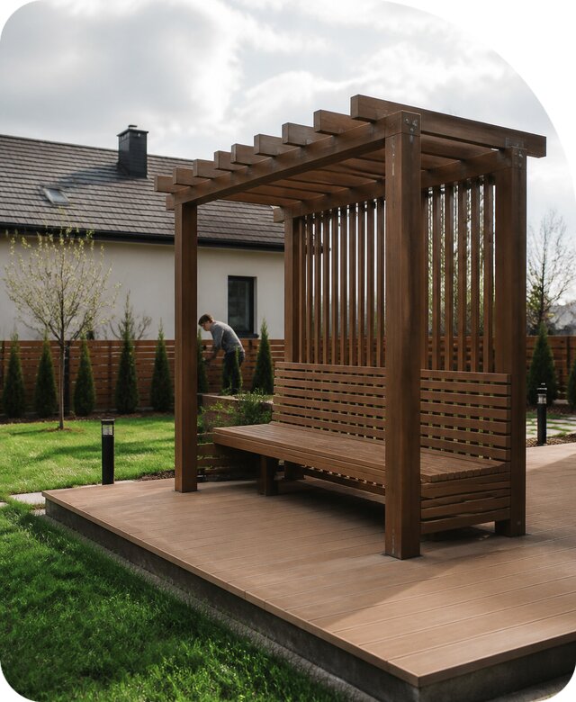 Купить скамейку с перголой в Стерлитамаке от 77243 р | РадиДОМА-Стм